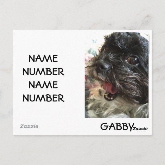 KAART VOOR "UW PET" IN HOESJE U HEBT EEN NOODZAAK (Achterkant)