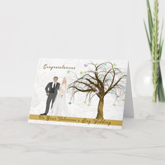 Kaart voor Valentijnsdag bruiloft (Voorkant)