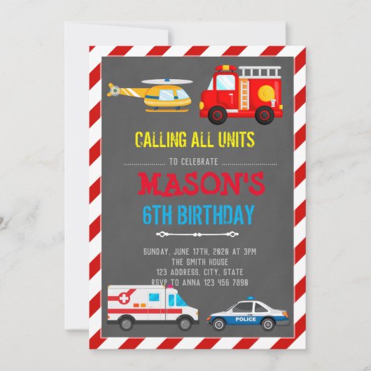 KAART VOOR VERJAARDAG VAN VERVOER VAN HULPVOERTUIG (Voorkant)