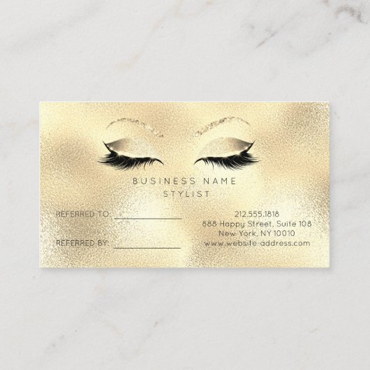 Kaart voor verwijzing naar salon Glitter Golden Se (Achterkant)