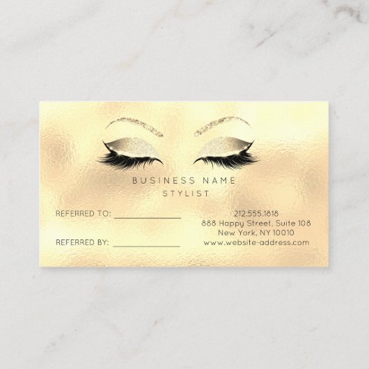 Kaart voor verwijzing naar salon Glitter Golden Se (Achterkant)