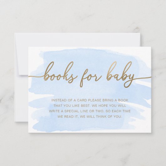 Kaart voor verzoek om een kinderboek in blauwe wat (Voorkant)