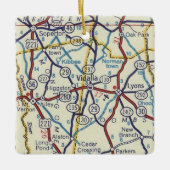  kaart voor Vidalia Georgia Keramisch Ornament (Voorkant)