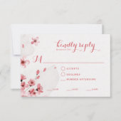 Kaart voor voedselselectie Cherry Blossom Wedding  (Voorkant)