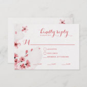 Kaart voor voedselselectie Cherry Blossom Wedding  (Voorkant / Achterkant)