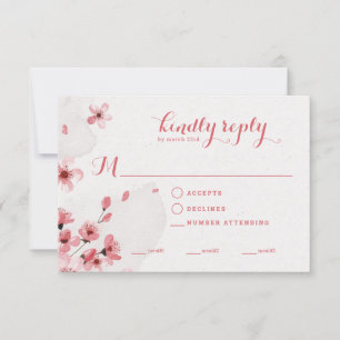 Kaart voor voedselselectie Cherry Blossom Wedding 
