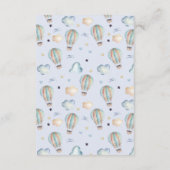 Kaart voor voorspellingen van Baby van Hot Air Bal (Achterkant)