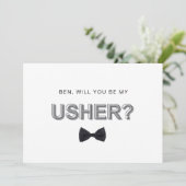 Kaart voor voorstel bruidsjonker in vet omlijnd le (Staand voorkant)