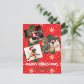 KAART VOOR VROLIJKE KERSTGROET MET 3 FOTO'S (Staand voorkant)