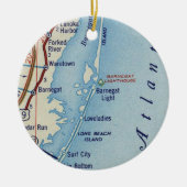  kaart voor vuurtoren van Barnegat Keramisch Ornament (Voorkant)