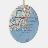  kaart voor Wakefield RI Keramisch Ornament (Rechts)