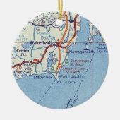  kaart voor Wakefield RI Keramisch Ornament (Voorkant)