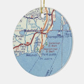 kaart voor Wakefield RI Keramisch Ornament (Links)