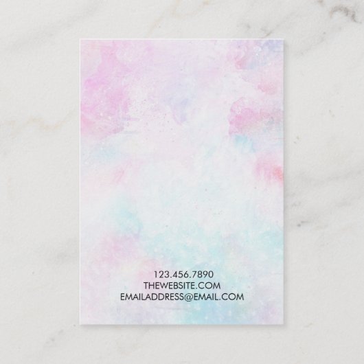 Kaart voor waterverf-verven voor oorscherm visitekaartje (Achterkant)