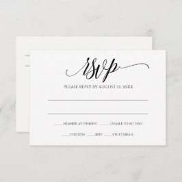 Kaart voor weddenschap RSVP-antwoord | Luxe kallig