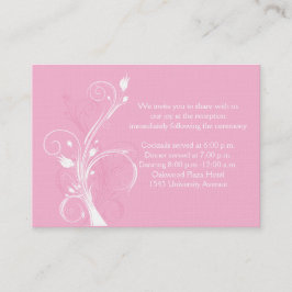 Kaart voor weddenschappen met roze en witte Floral