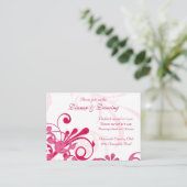 Kaart voor weddenschappen met roze en witte Floral (Staand voorkant)
