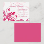 Kaart voor weddenschappen met roze en witte Floral (Voorkant / Achterkant)