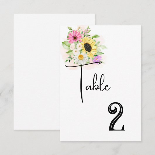 Kaart voor weduwentafel (Voorkant / Achterkant)