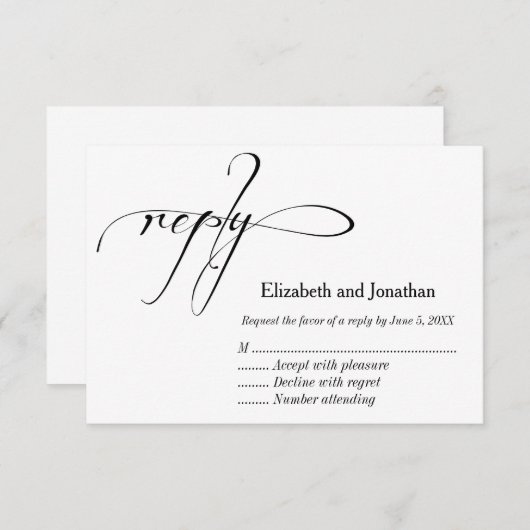 Kaart voor weduwschap tussen zwart en wit (Voorkant / Achterkant)