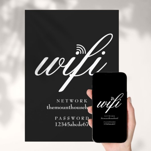Kaart voor WiFi-netwerk en wachtwoordteken