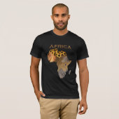 Kaart voor wilde dierlijke texturen van de AFRIKA- T-shirt (Voorkant volledig)