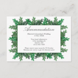 Kaart voor winterboomvertakkingen bruiloft