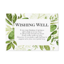 Kaart voor wisputjes, Greenery Wedding Card, Green