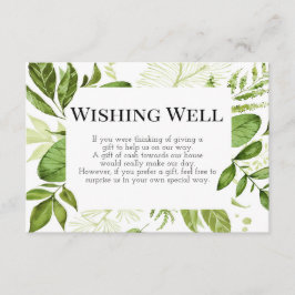 Kaart voor wisputjes, Greenery Wedding Card, Green