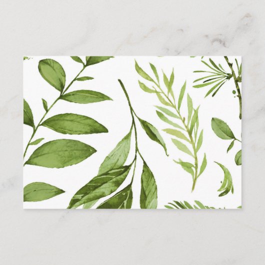 Kaart voor wisputjes, Greenery Wedding Card, Green (Achterkant)