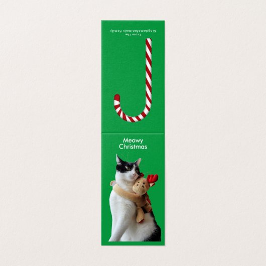 Kaart voor witte en zwarte kat en rendierkerst (Buitenkant ongevouwen)