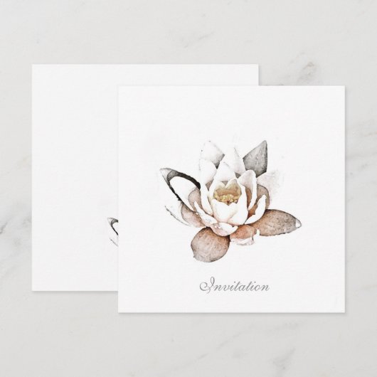 KAART VOOR WITTE LOTUS-INVITATIE (Voorkant / Achterkant)