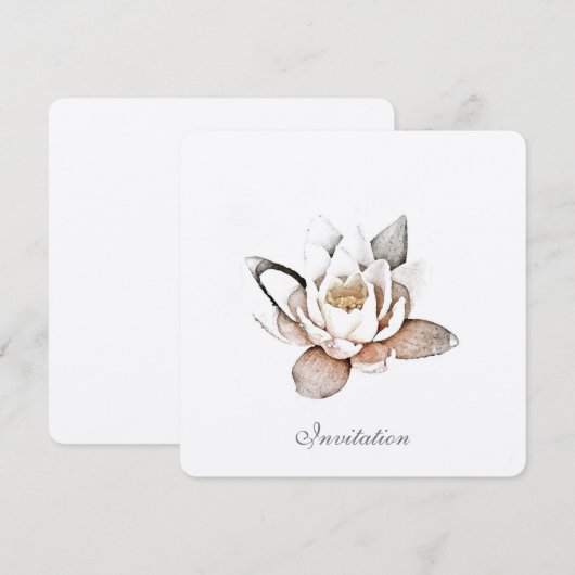 KAART VOOR WITTE LOTUS-INVITATIE (Voorkant / Achterkant)