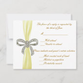 Kaart voor Yellow Diamond Bow Wedding Response (Voorkant)
