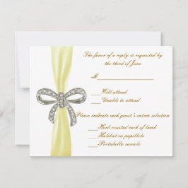 Kaart voor Yellow Diamond Bow Wedding Response