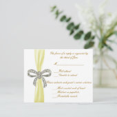 Kaart voor Yellow Diamond Bow Wedding Response (Staand voorkant)