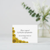 Kaart voor Yellow Sunflower Edge Wedding RSVP Resp (Staand voorkant)
