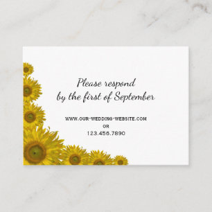 Kaart voor Yellow Sunflower Edge Wedding RSVP Resp
