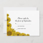 Kaart voor Yellow Sunflower Edge Wedding RSVP Resp (Voorkant)