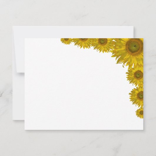 Kaart voor Yellow Sunflower Edge Wedding RSVP Resp (Achterkant)