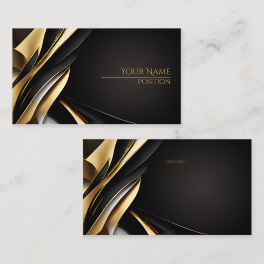 Kaart voor zakelijk goud en zwart visitekaartje (Voorkant / Achterkant)