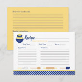 Kaart voor zeemacht en gele retro Kitchen Bridal R (Voorkant / Achterkant)