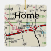 Kaart voor zoet water TX Keramisch Ornament (Achterkant)