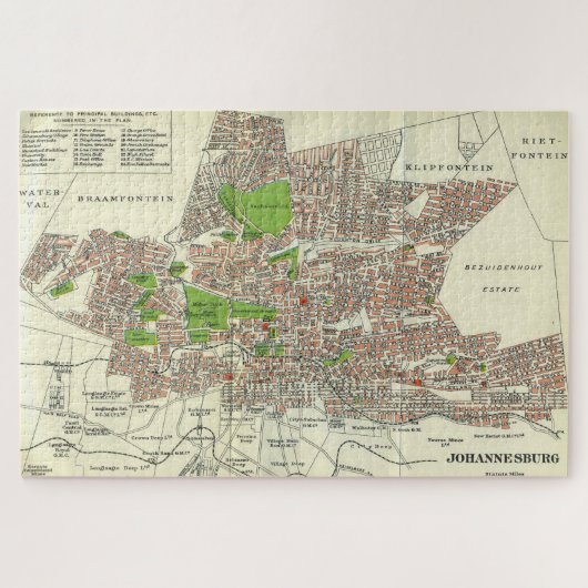 kaart voor Zuid-Afrika van Johannesburg (1913) Legpuzzel (Horizontaal)