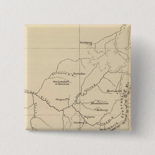 Kaart voor Zuid-Afrika Vierkante Button 5,1 Cm (Voorkant)