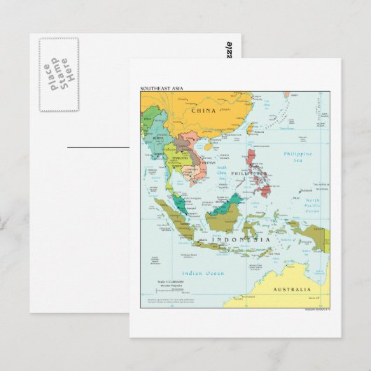 Kaart voor Zuidoost-Azië (Voorkant / Achterkant)