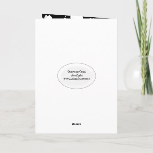 Kaart voor zwart-witbruiloft (Achterkant)