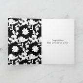 Kaart voor zwart-witbruiloft (Binnen)