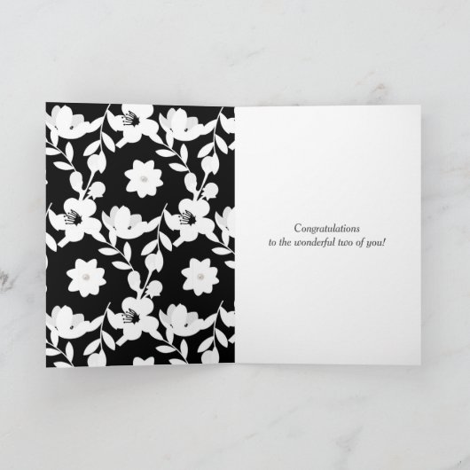 Kaart voor zwart-witbruiloft (Binnen)