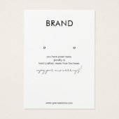 Kaart voor zwart-witjuwelen oormerken (Achterkant)